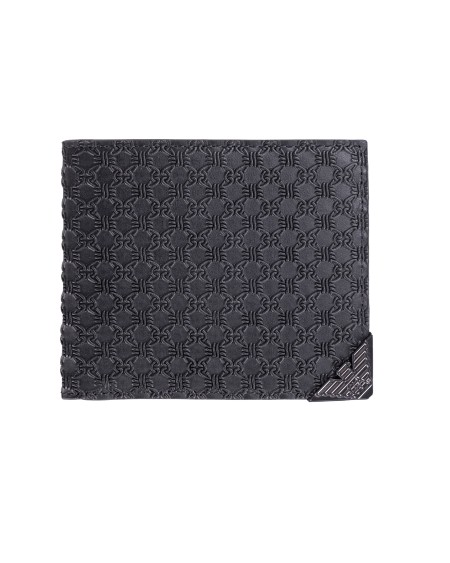 Shop EMPORIO ARMANI  Portafoglio: Emporio Armani portafoglio bifold in pelle con pattern a rilievo all over.
Pelle.
Pattern a rilievo.
Aquila in metallo.
Tasche portacarte.
Vano banconote.
Dimensioni: 10,5 x 9 x 1,5 cm.
Composizione: 100% Pelle di bovino.
Made in China.. Y4R167 YQ82X-80001